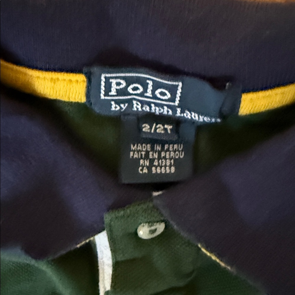 Polo by Ralph Lauren Kids Polo in Green and Navy with White Accents - Picture 2 of 4